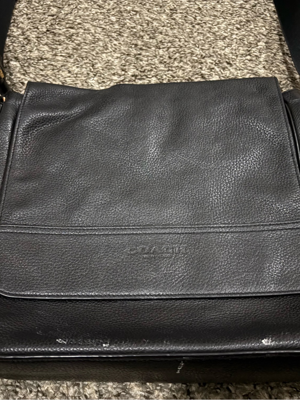 Black Leather Messenger Bag - Classic Men’s Shoulder Bag